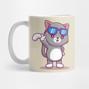 Cute Cat Wearing Glasses Mug